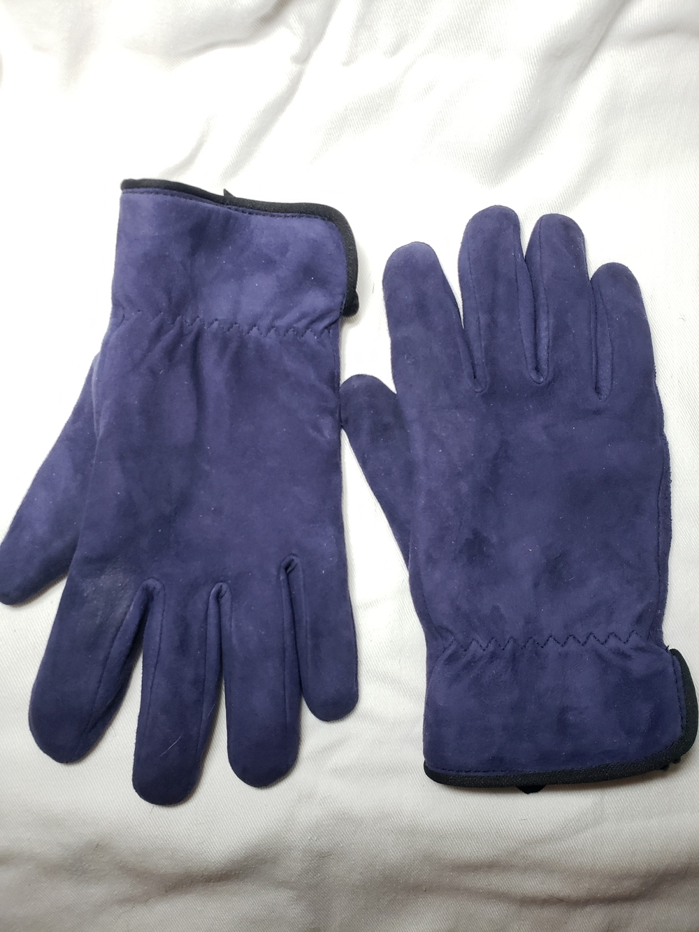Womens Genuine Suede Leather Winter Gloves Small Purple Insulated Fleece Lined